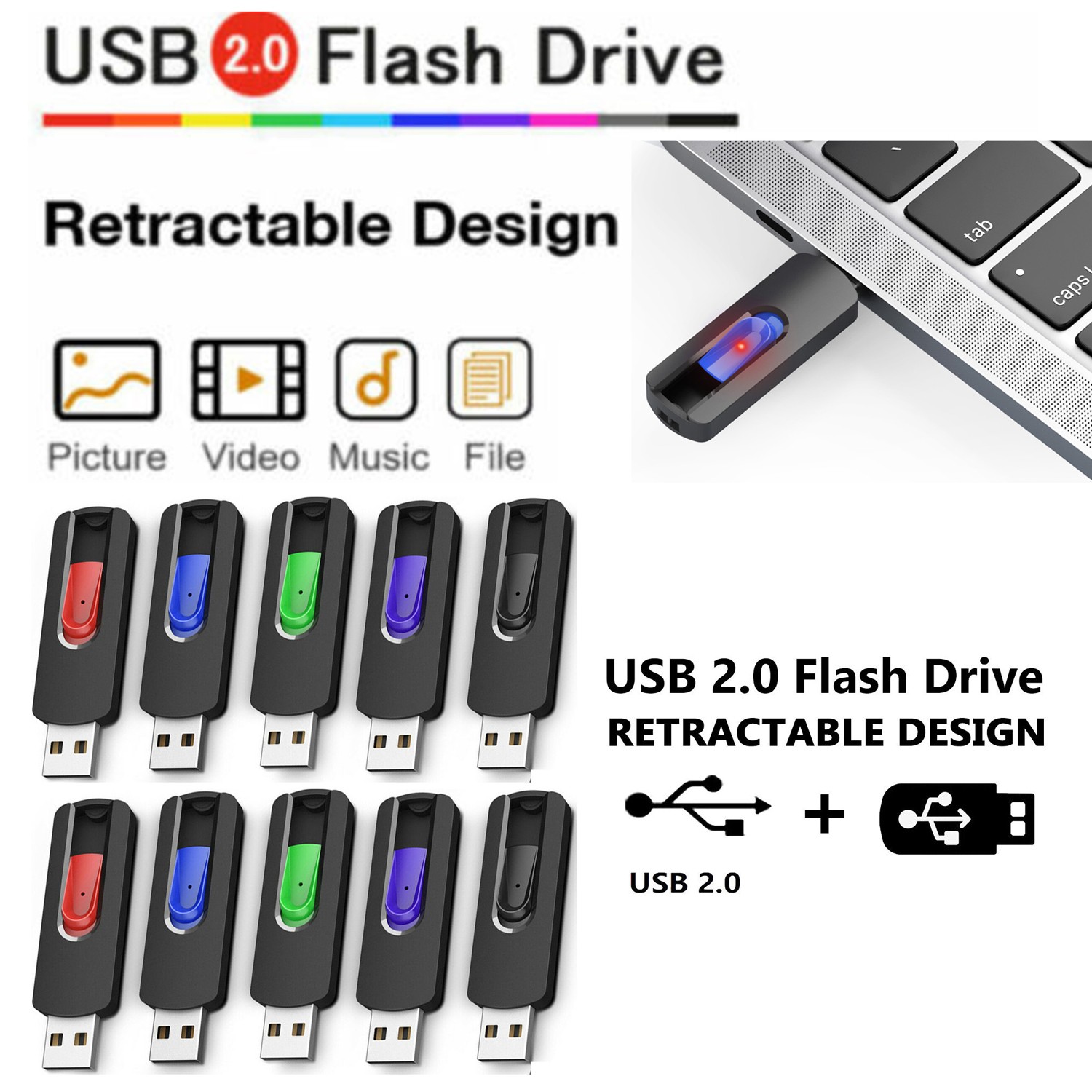 20pack Lot USB Flash Drive Pen Drive Memory Stick 2GB,4GB, 8GB, 32GB, 64GB