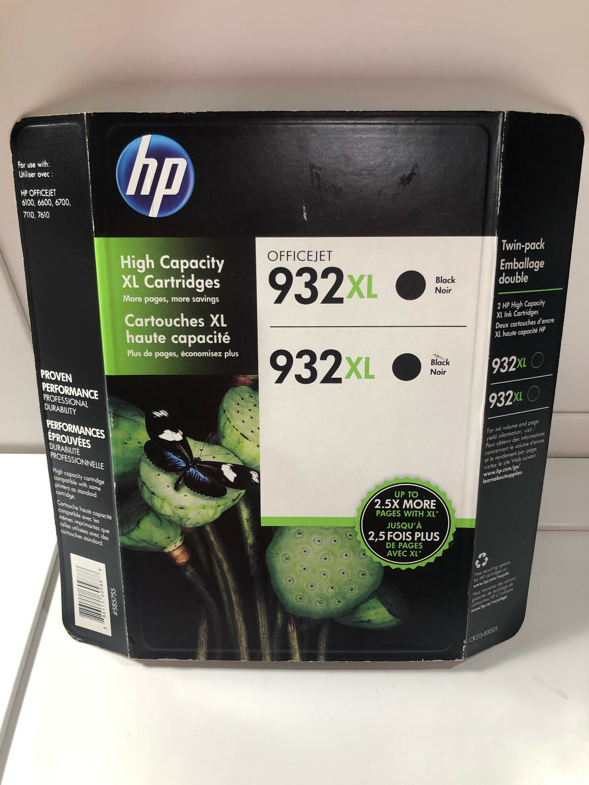 Genuine Twin Pack HP 932XL Black Ink Cartridges Factory Sealed Inkjet Expired 16