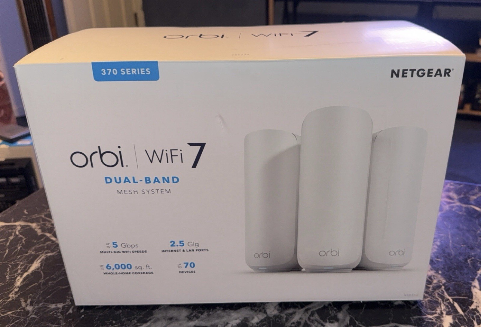 NETGEAR Orbi 370 Series Dual-Band WiFi 7 Mesh Network System for Home (RBE373) –