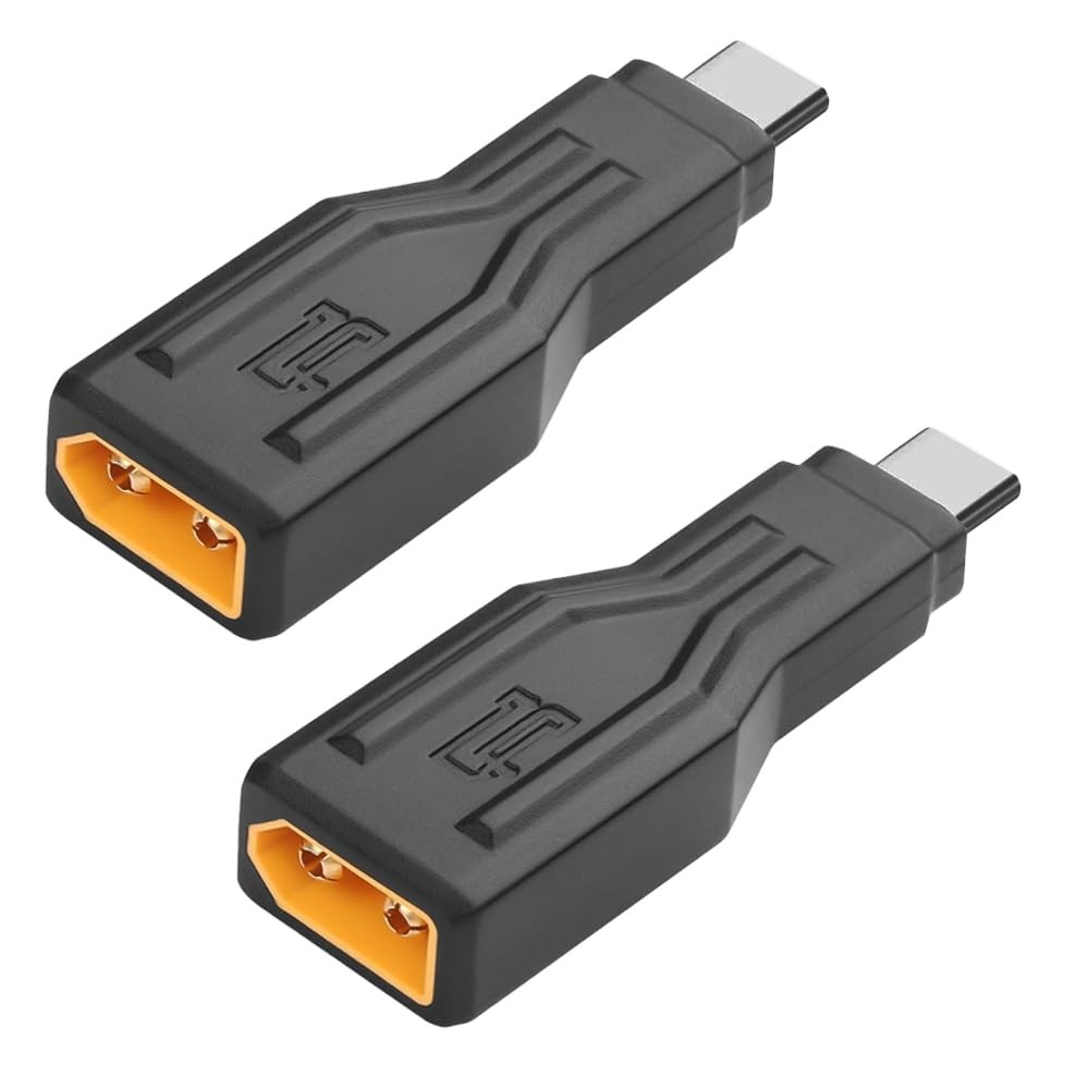 2 Pack XT60 Male to USB Type C Male Adapter Connector Charging Cable