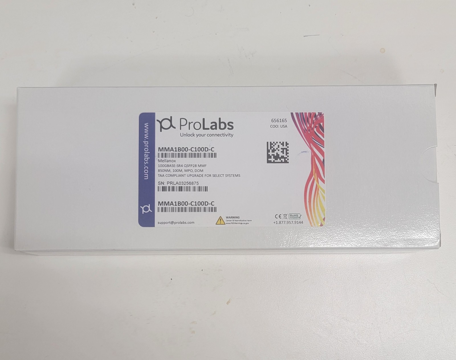 MMA1B00-C100D for Mellanox 100GBASE-SR4 QSFP28 850nm 100m DOM Transceiver