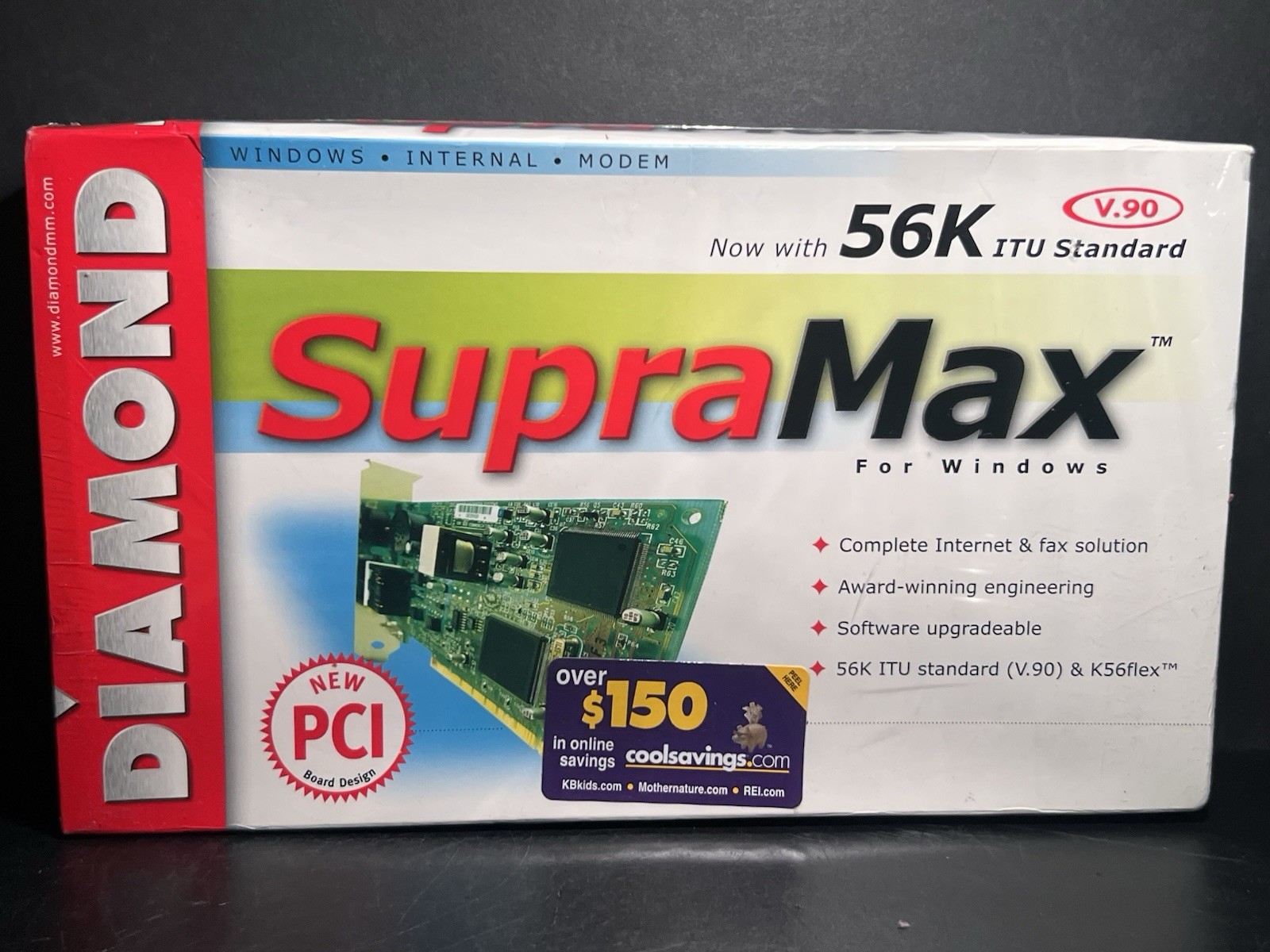 Diamond SupraMax Pro 56K PCI Fax Modem Brand New Sealed