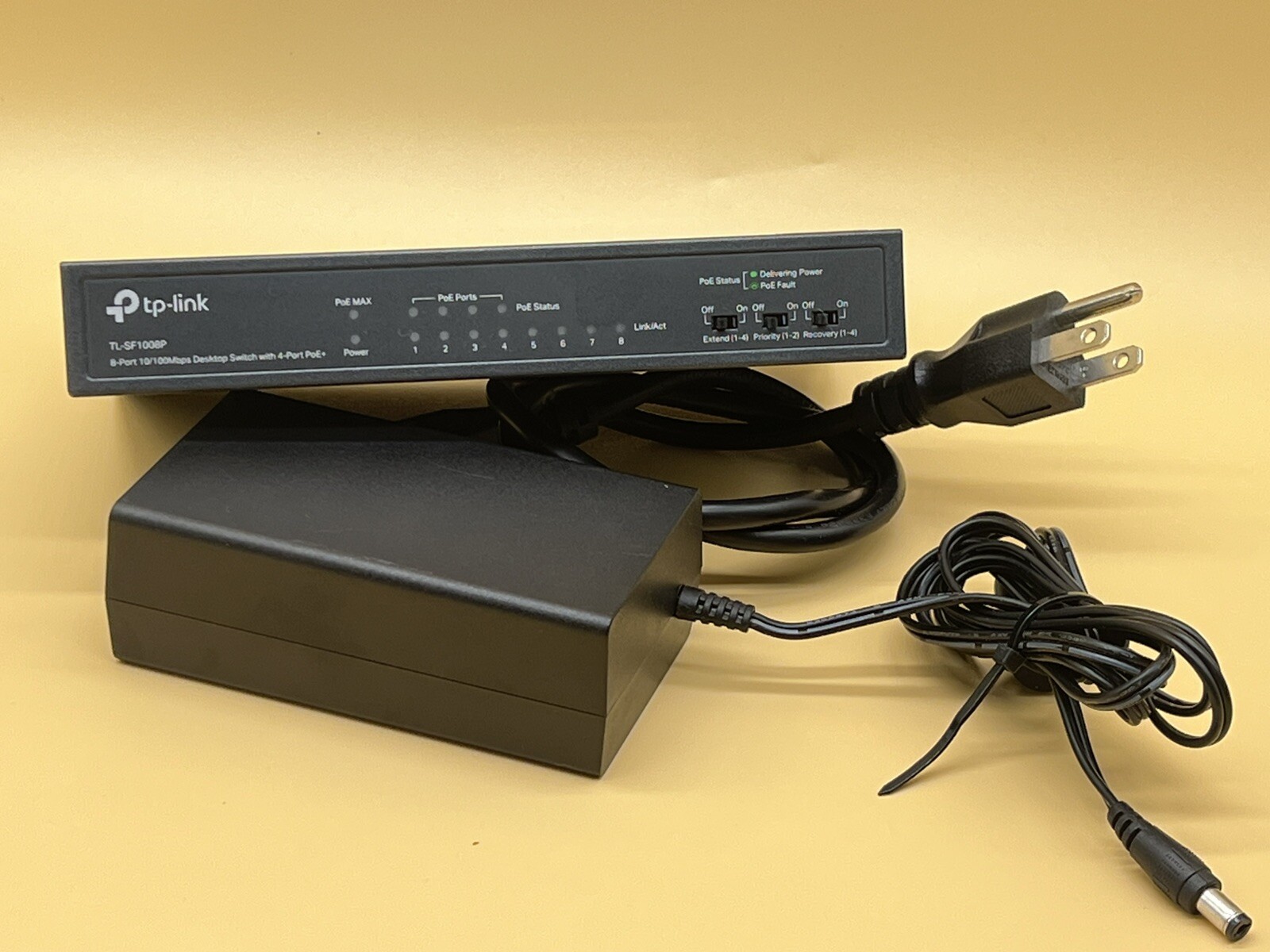 TP-Link TL-SF1008P 8-Port 10/100Mbps Fast Ethernet Desktop Switch, 4 PoE Ports