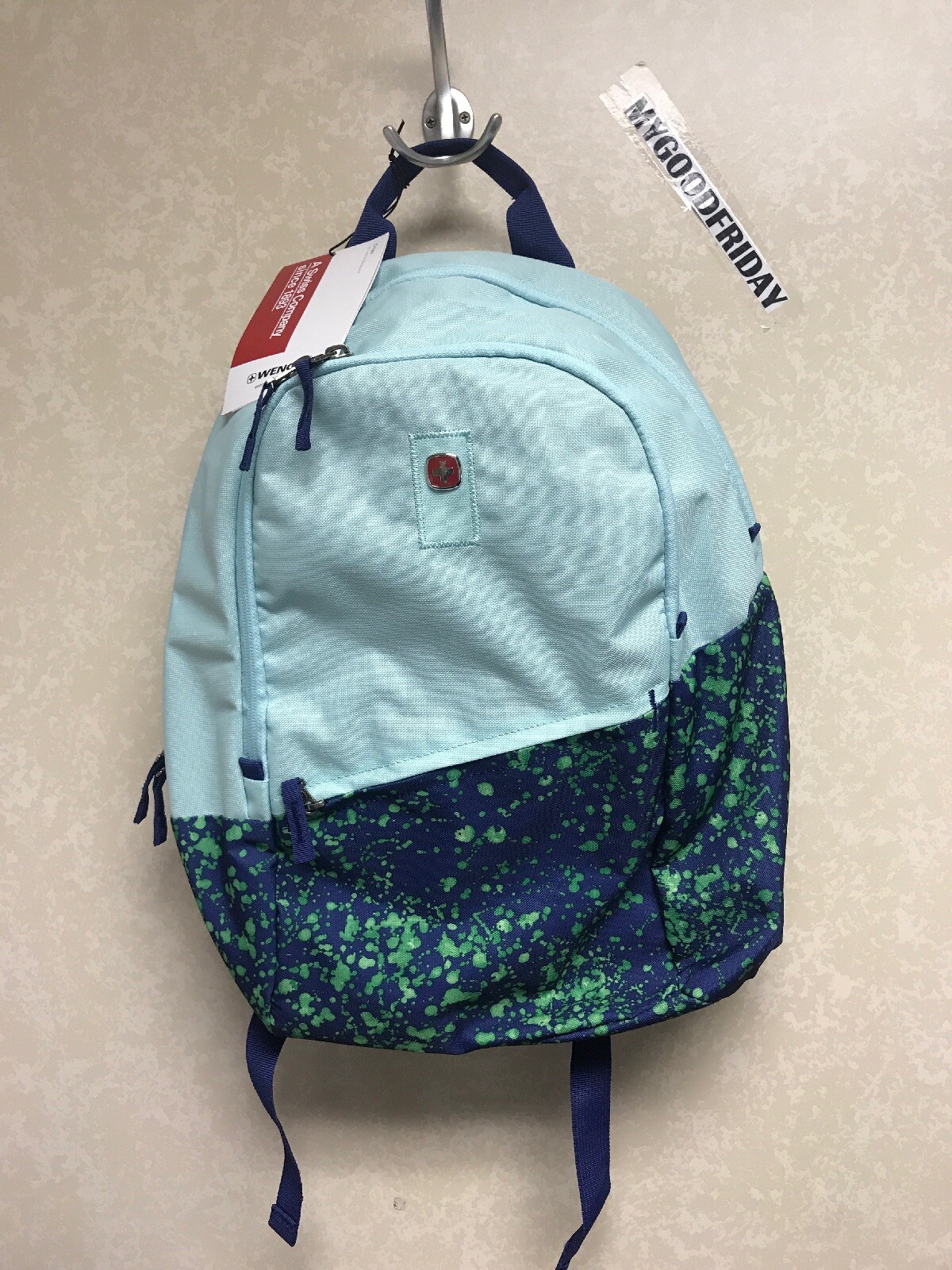 New WENGER Swiss Criso 16" Laptop Pale Aqua Green Backpack ON SALE
