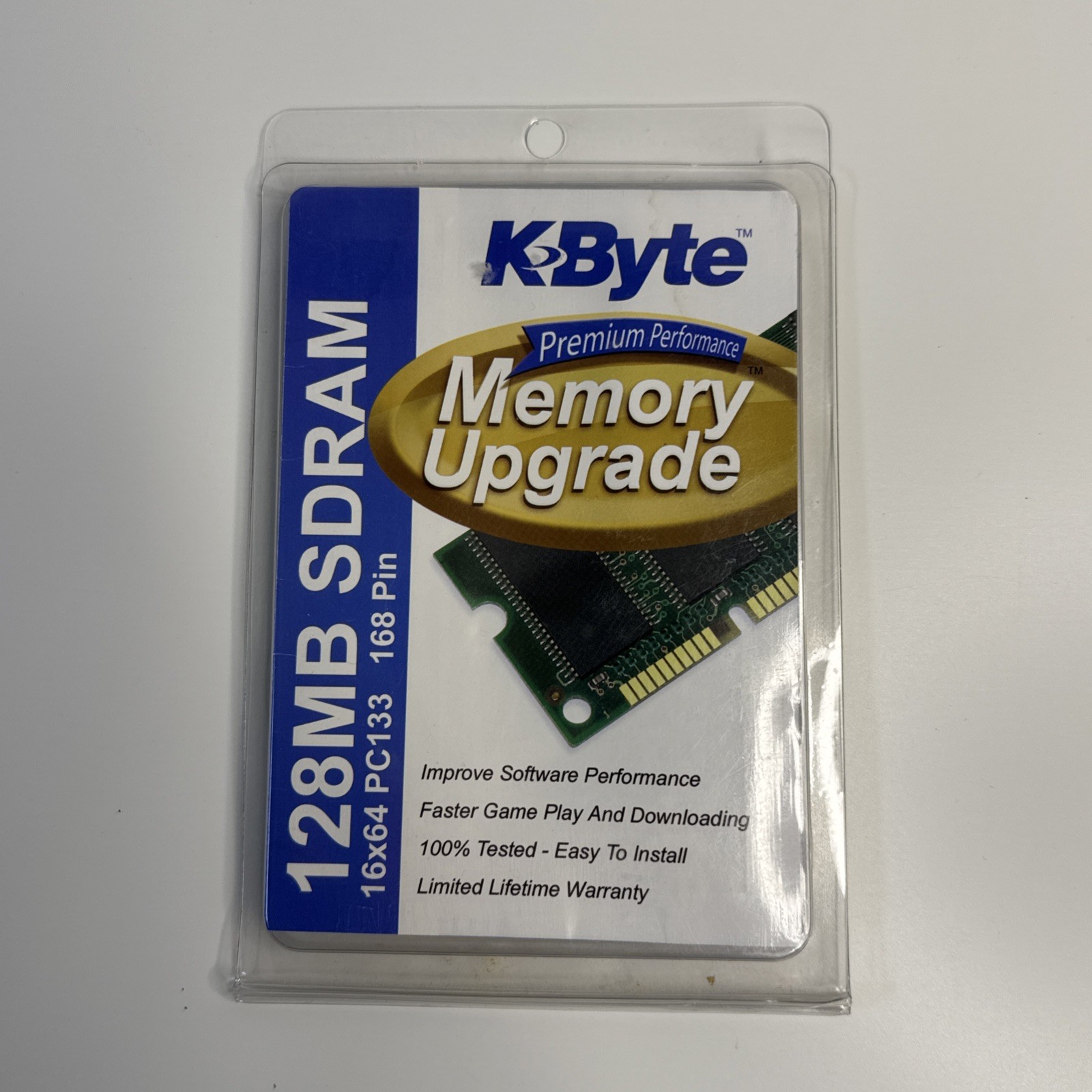 NEW K-Byte 128MB,SDRAM 16x64 PC133 168 pin Memory Upgrade New In Box - DW