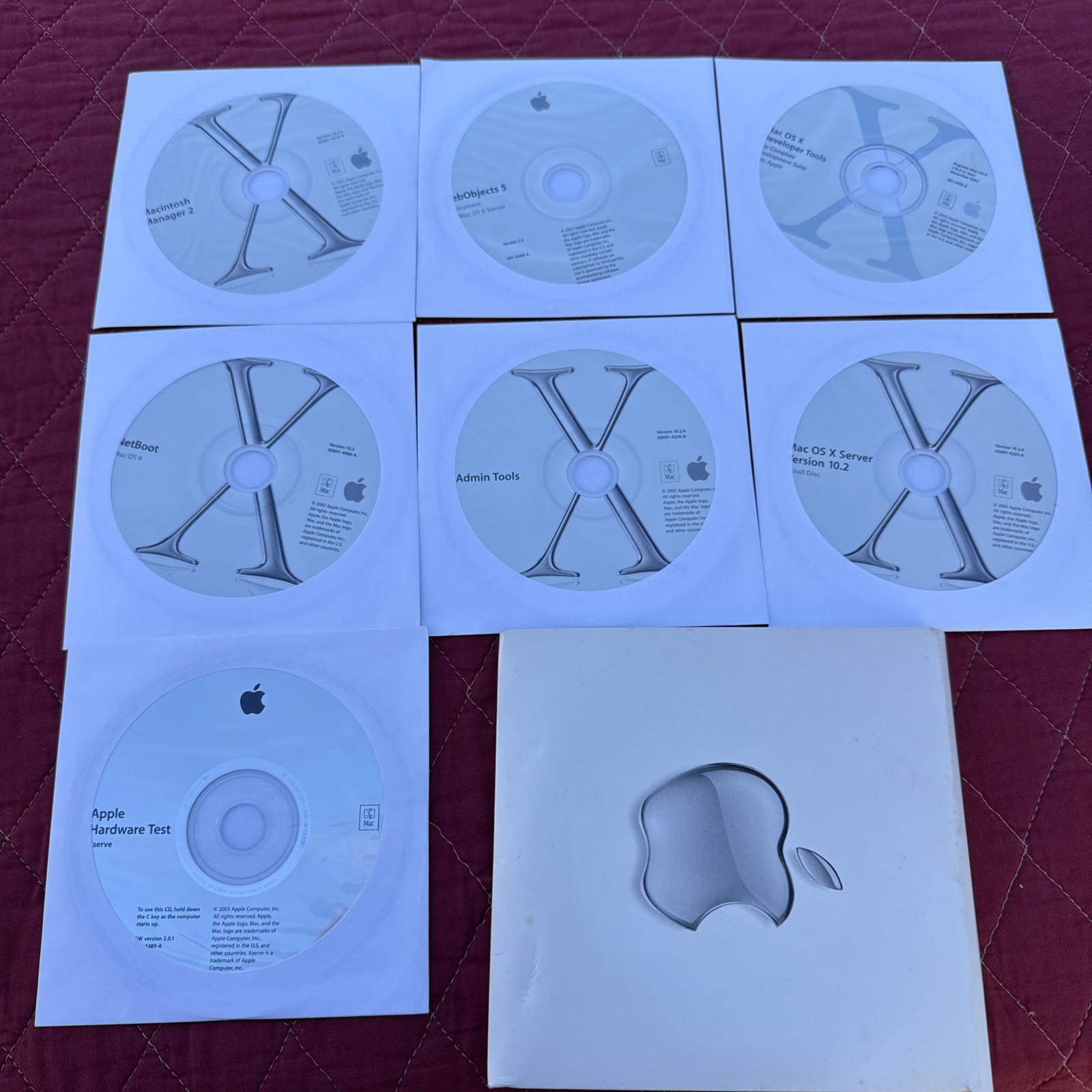 Vtg Apple Mac OS X Server 10.2 Software 7 CD Lot Developer Tools Unused