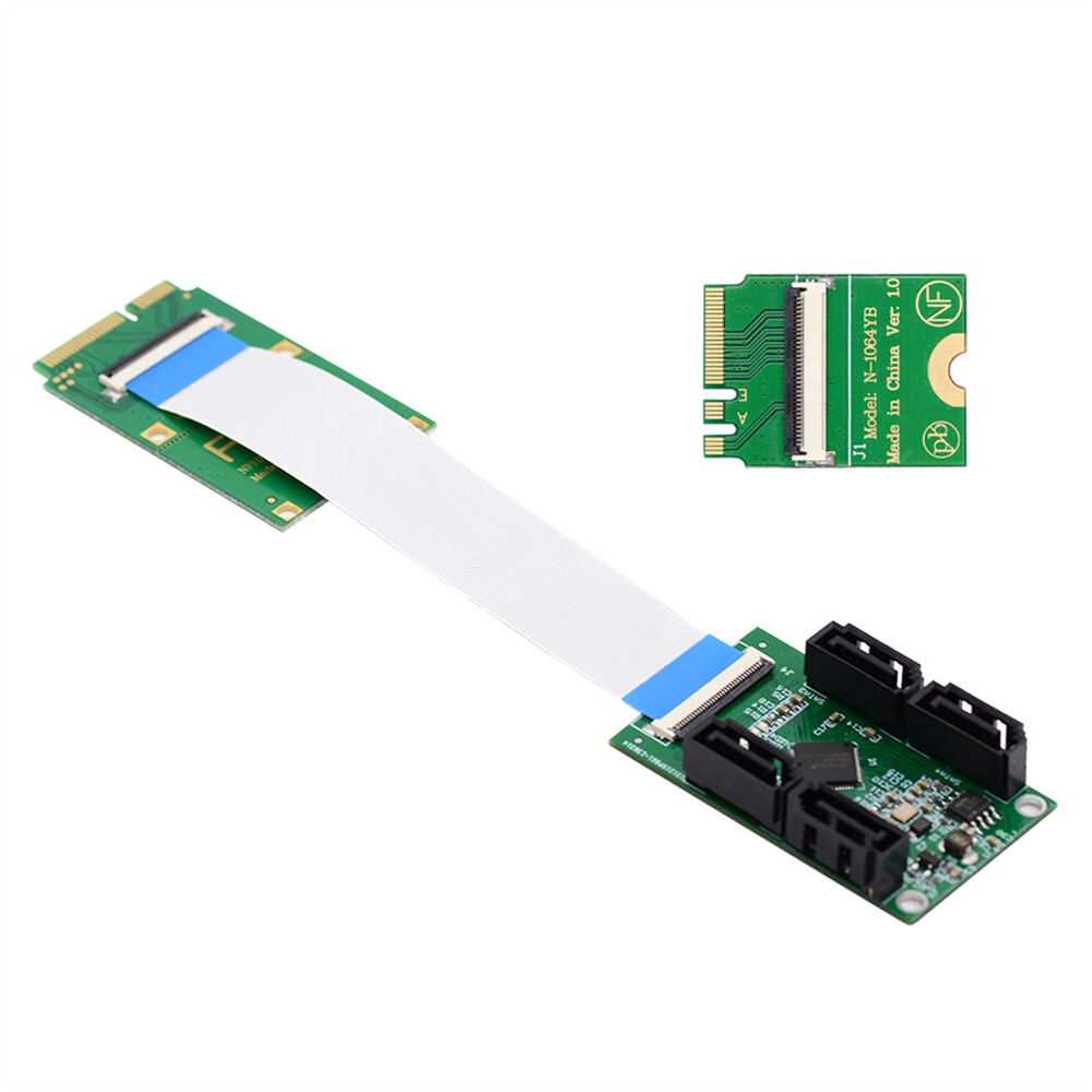 CY Mini PCI-E PCI Express & NGFF A+E Key to SATA 3.0 Four Ports Adapter Cable