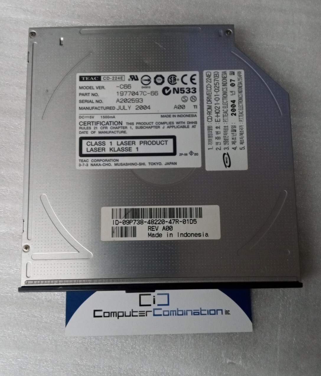 DELL 9P738 CD ROM DRIVE TEAC CD-224E P/N 1977047C-66 - UNTESTED