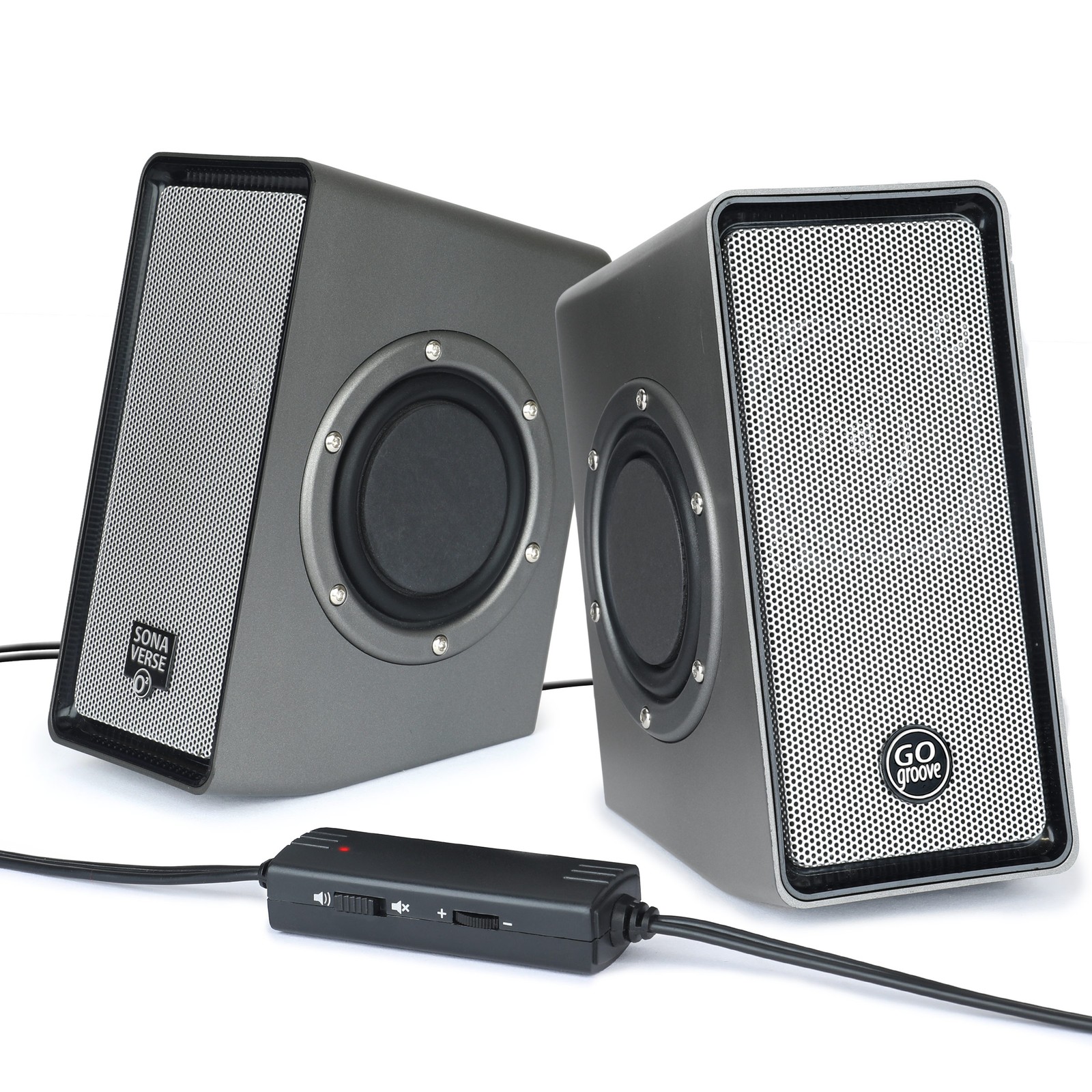 GOgroove Computer Speakers for Desktop PC, USB Powered Plug and Play 3.5mm AUX