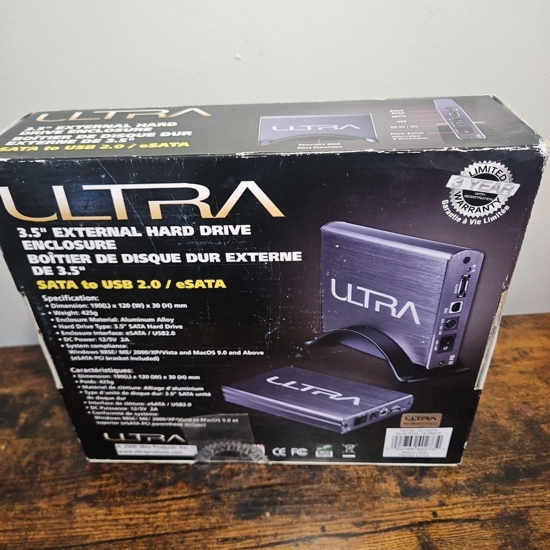 ULTRA 3.5" External Hard Drive External Enclosure SATA to USB 2.0/eSATA