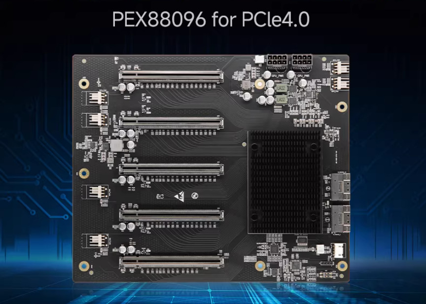 plx88096 PCIe 4.0 expansion card quad-card GPU baseboard 65mm width/