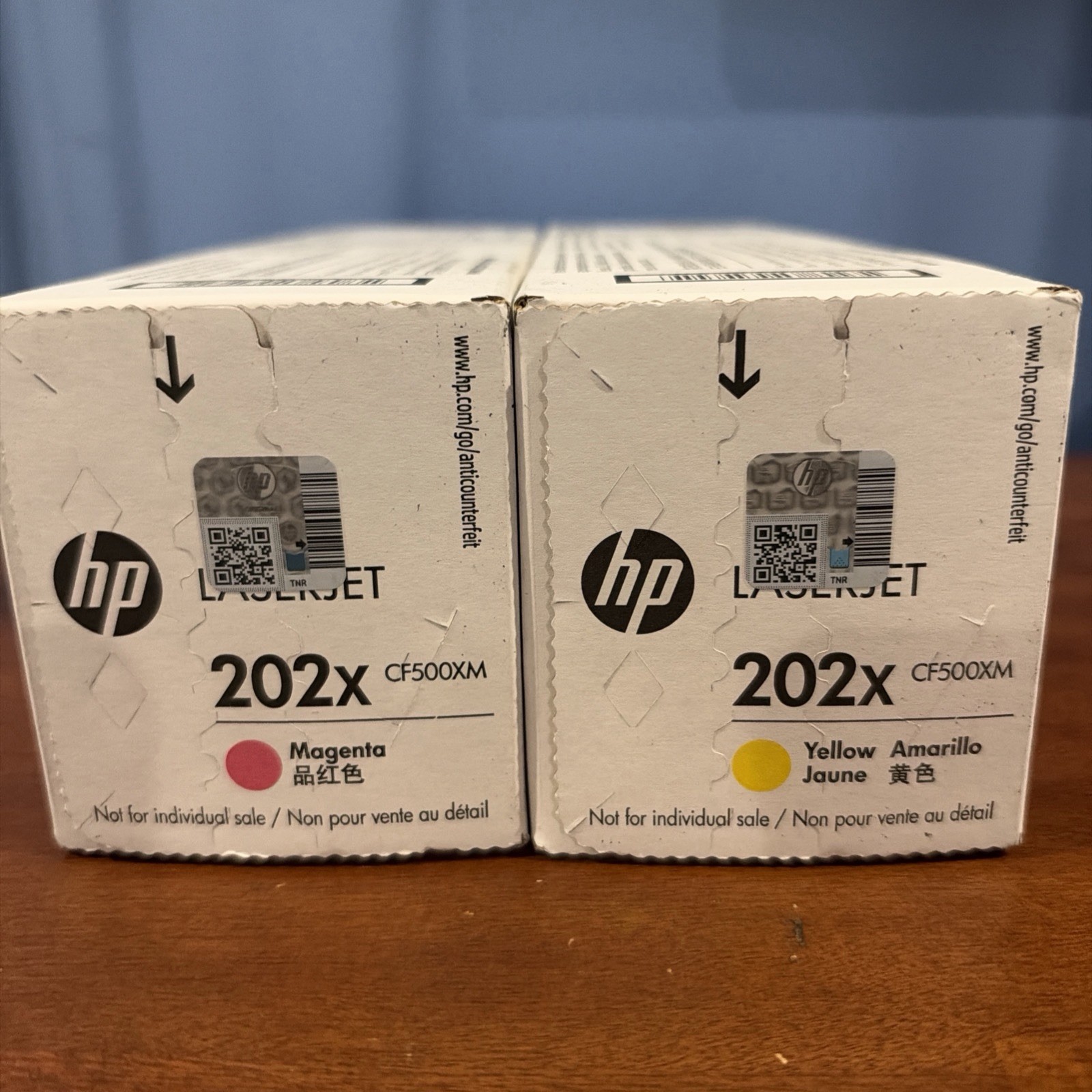 HP 202X High Yield Yellow And Magenta LaserJet Toner Cartridges New & Sealed