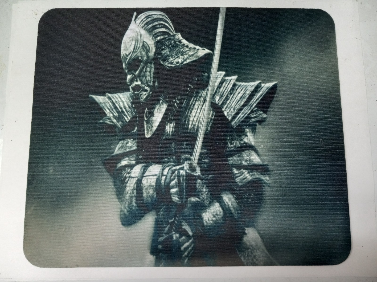 Japanese Samurai Warrior with Katana Sword in Armor Computer Mouse Pad
