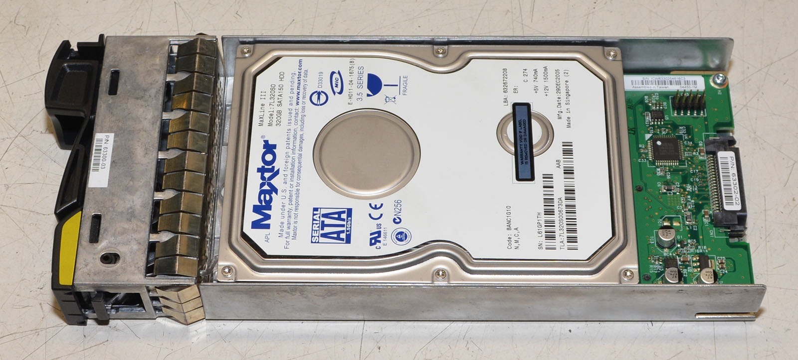 Genuine NetAPP DS14 MKII 320Gig SATA Hard Drive & Carrier 320A