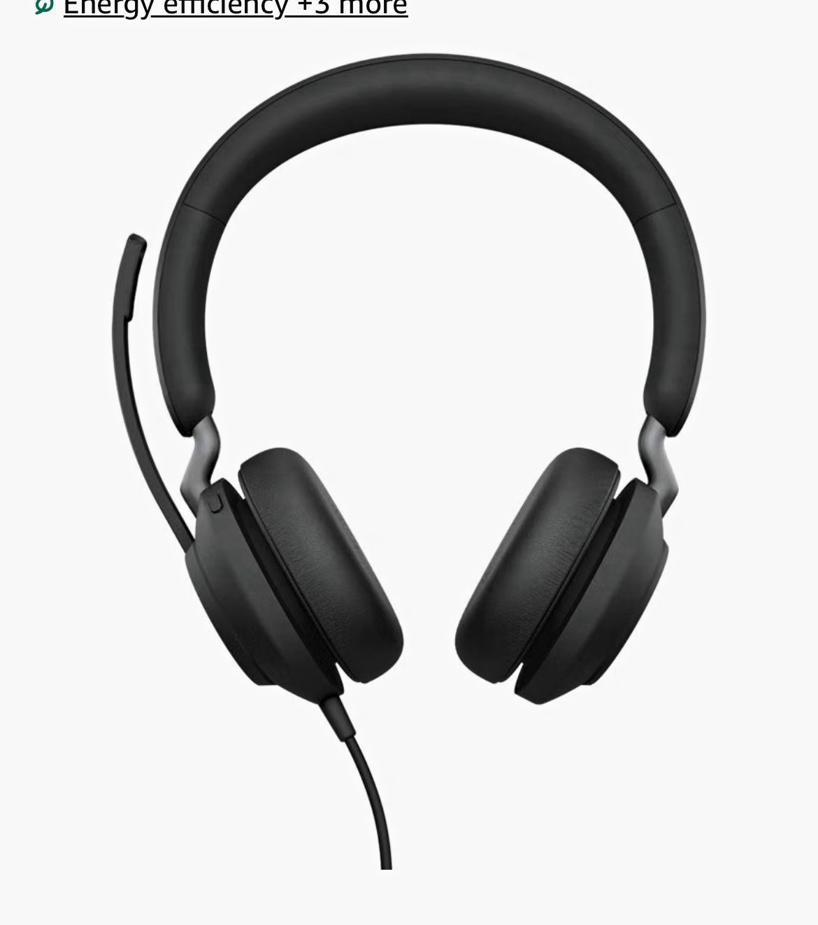 Jabra Evolve2 40 UC Stereo USB-A Noise Cancelling Headset Boom Mic Black