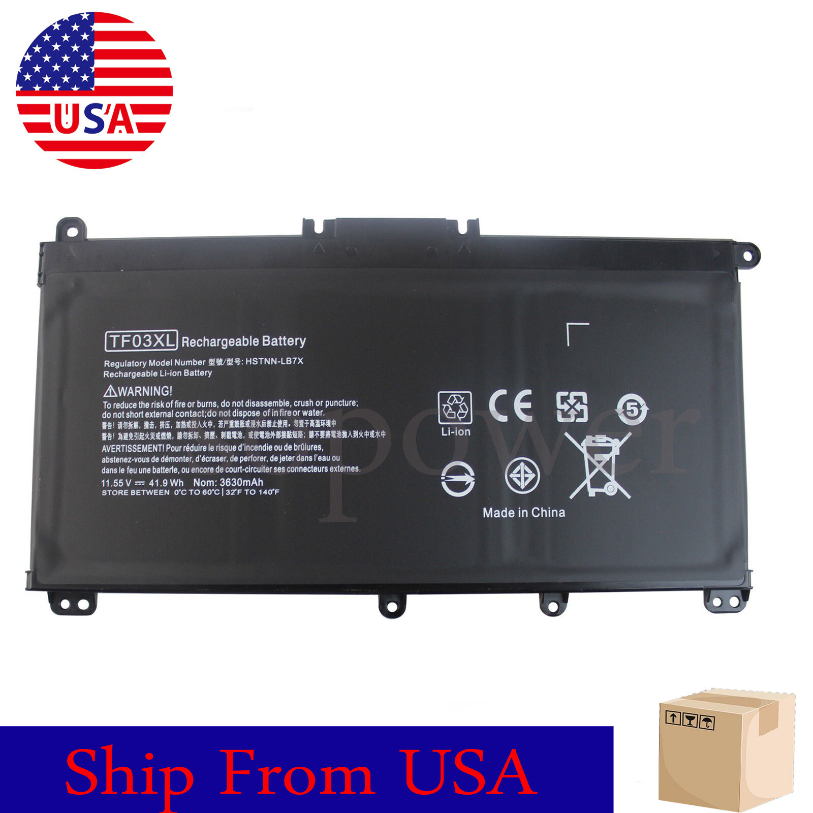 for HP TF03XL Replacement Battery Li-polymer for Pavilion Laptops 15-CC 15-CD