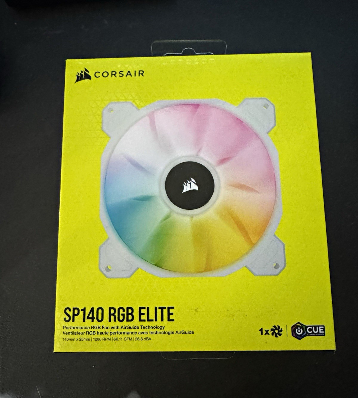 Corsair SP140 RGB ELITE 140mm White Case Fan 68.1 CFM 1200RPM 4-Pin