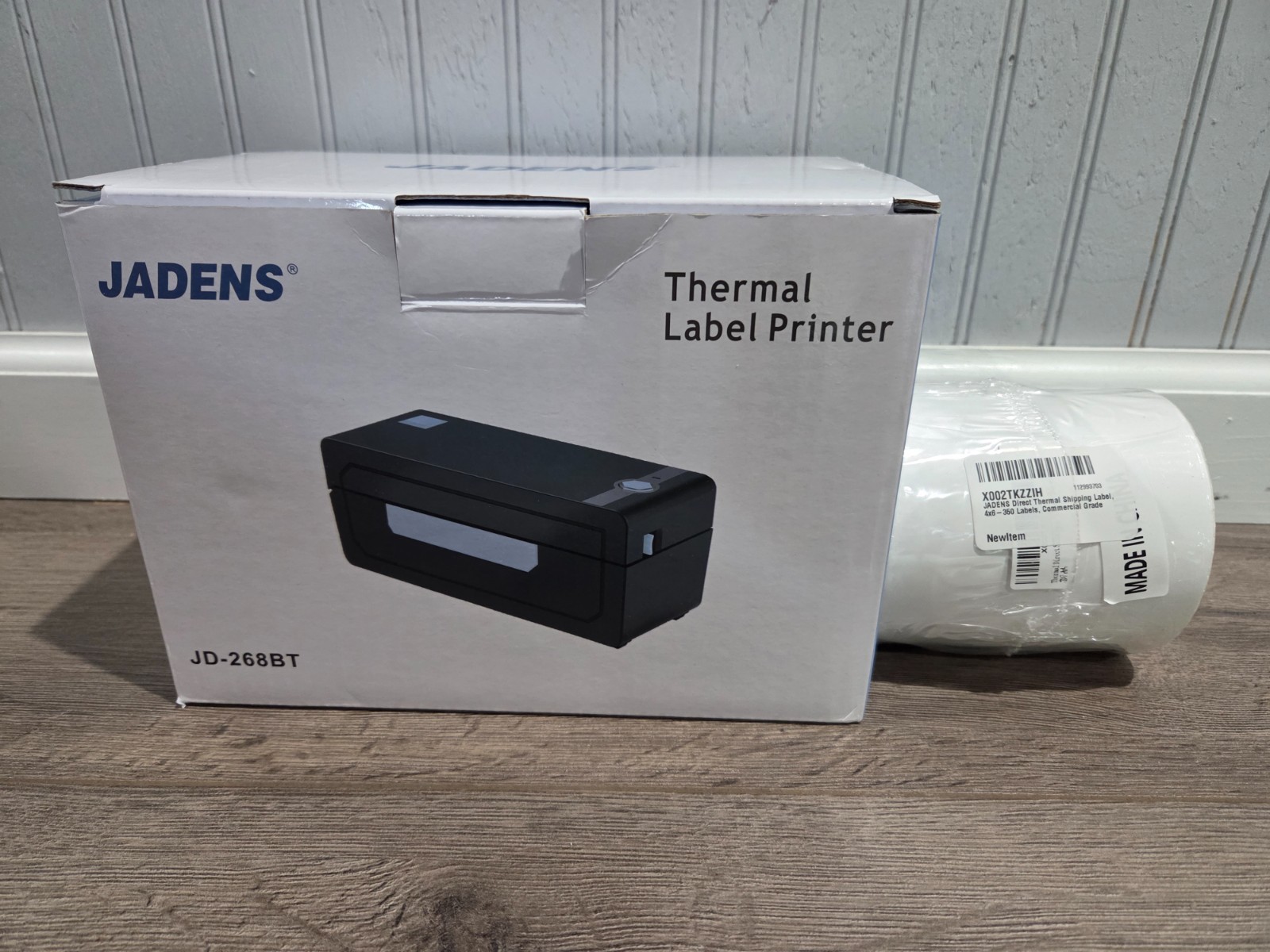 Jadens Thermal Label Printer JD-268BT Wireless Bluetooth 4x6 Black (360) labels