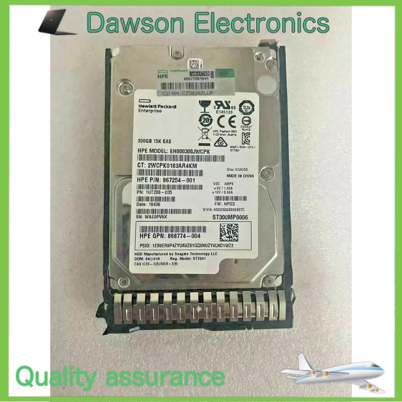 New HP 300GB 870753-B21 870792-001 15K 12GB/s SFF 2.5" SAS SC DS HDD HARD DRIVE