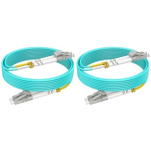 RamboCables OM4 LC to LC Multimode Fiber Patch Cable 10m/32ft MMF Duplex 2-Pack