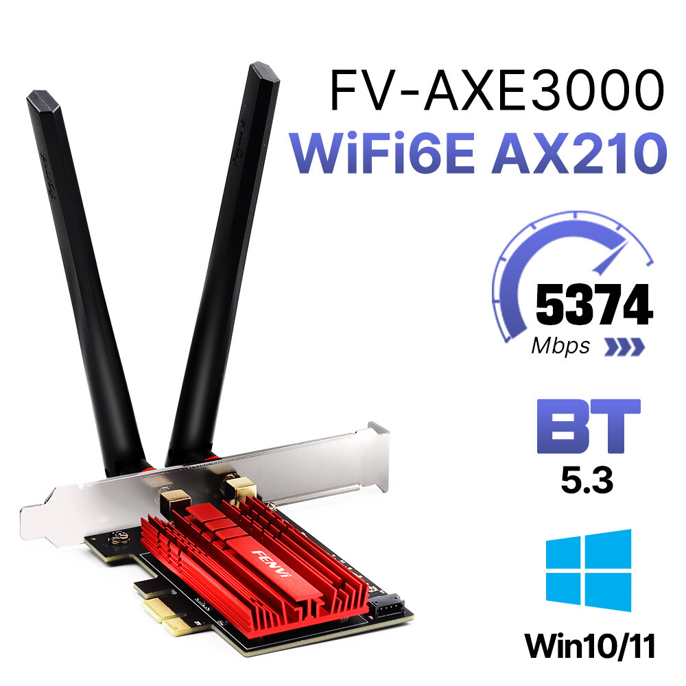 FV-AXE3000 WiFi 6E Tri-band PCIE Intel AX210NGW WiFi Card BT 5.3 Network Adapter