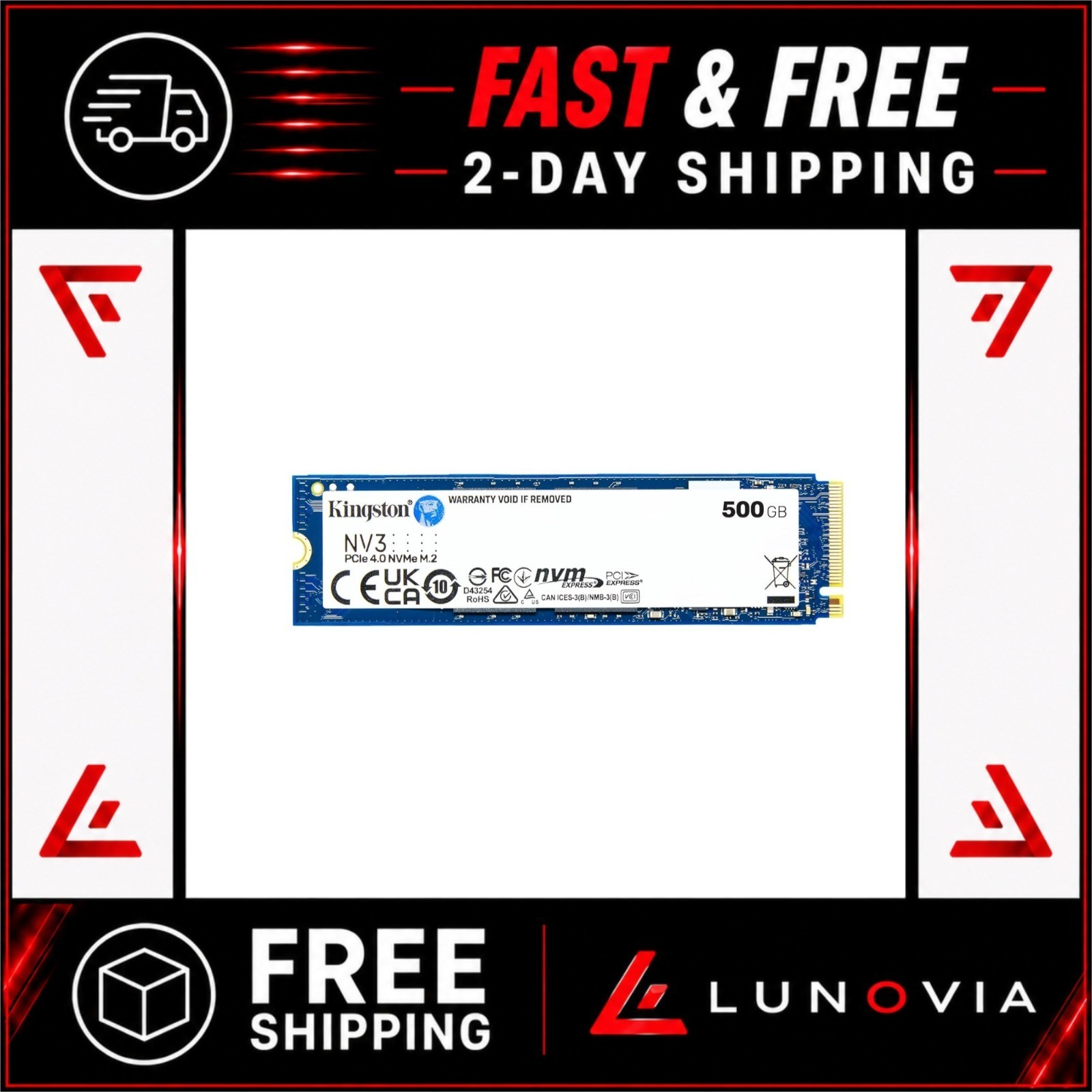 Kingston NV3 500GB M.2 NVMe SSD PCIe 4.0 Internal Solid State Drive