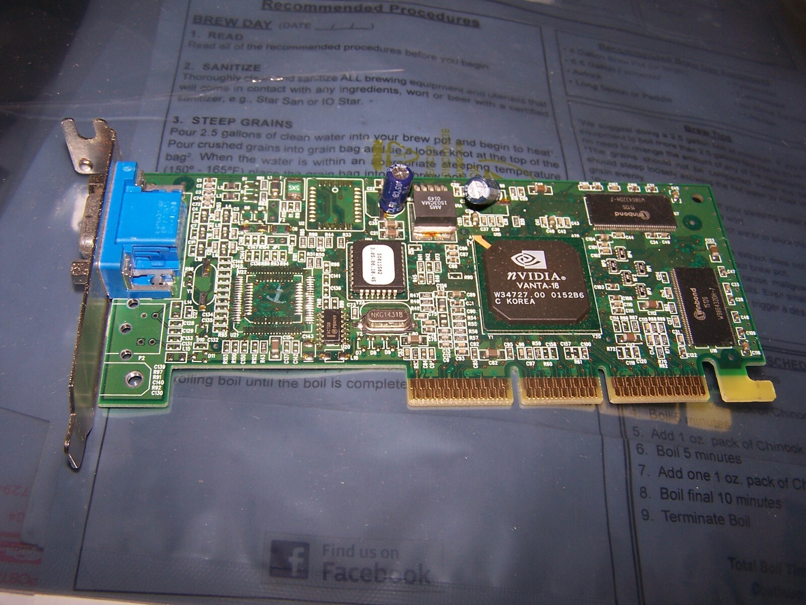 NVIDIA  VANTA-16 AGP Graphics Video Card P/N 180-P0026-0000-B IBM FRU 25P4058
