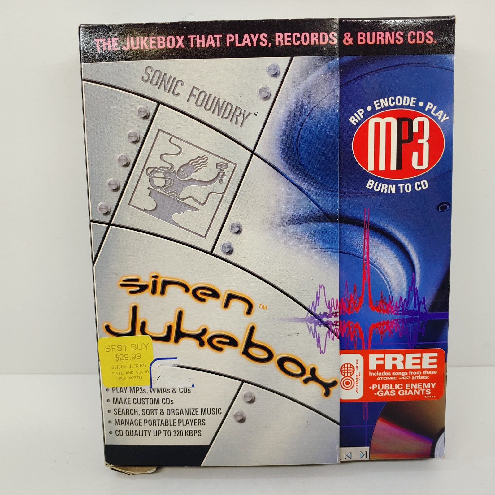 Vintage Siren Jukebox Sonic Foundry Rip Play Burn CD PC 1999 Software Program