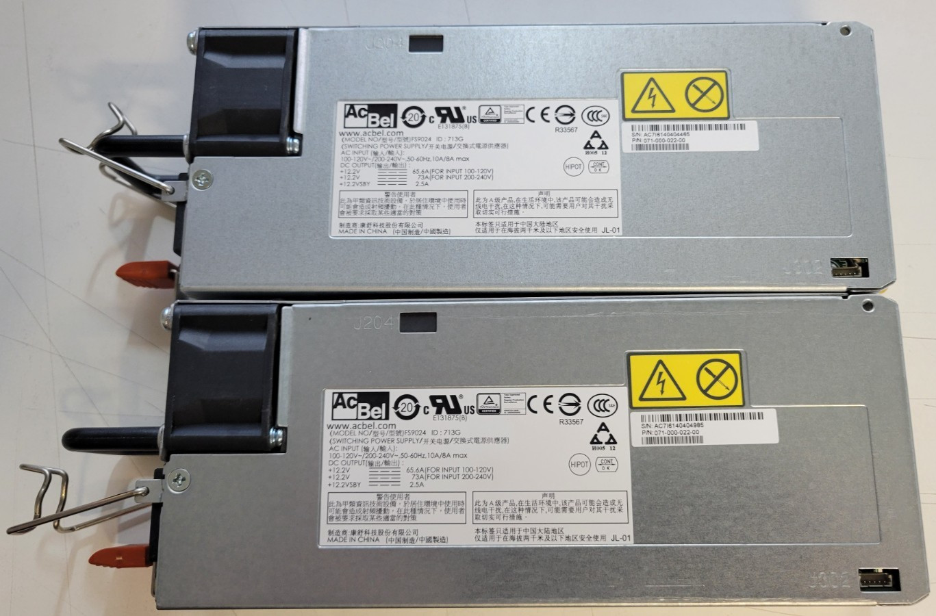 *LOT OF 2* ACBEL FS9024 071-000-022-00 Switching Power Supply w/ 