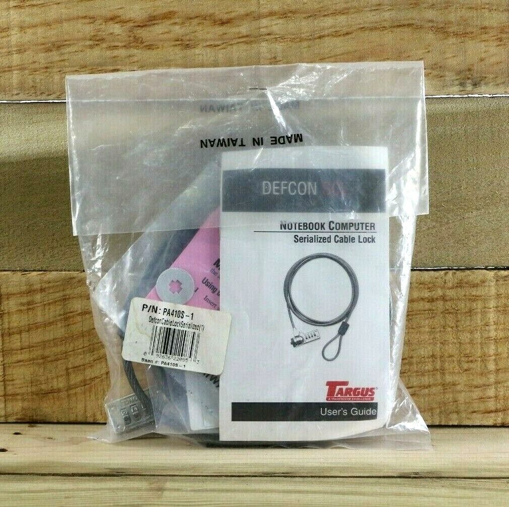 NEW Targus DEFCON T-Lock Serialized Combo Cable Lock PA410S-1 (AMX)