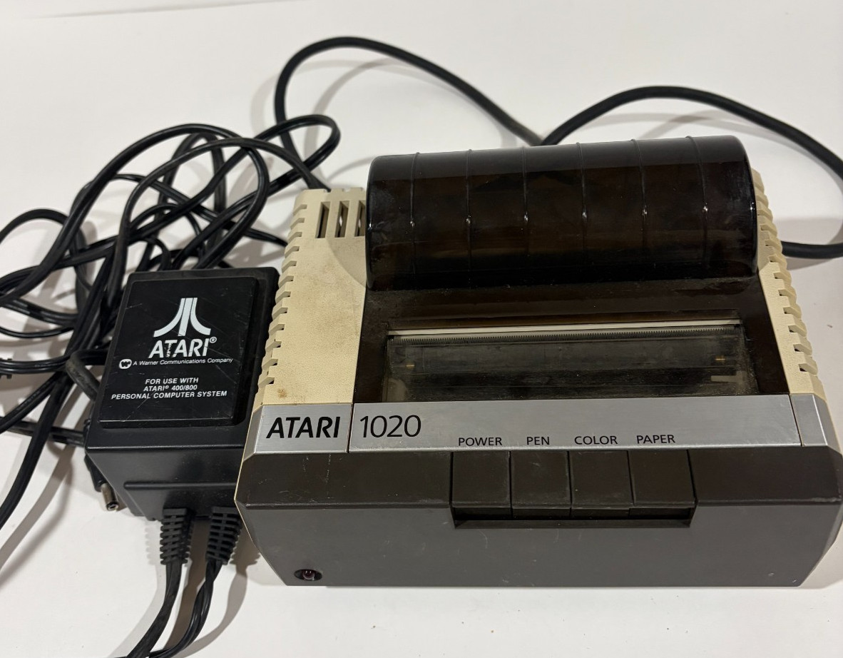 Atari 1020 Color Printer w/ Power Supply Untested Parts Or Repair