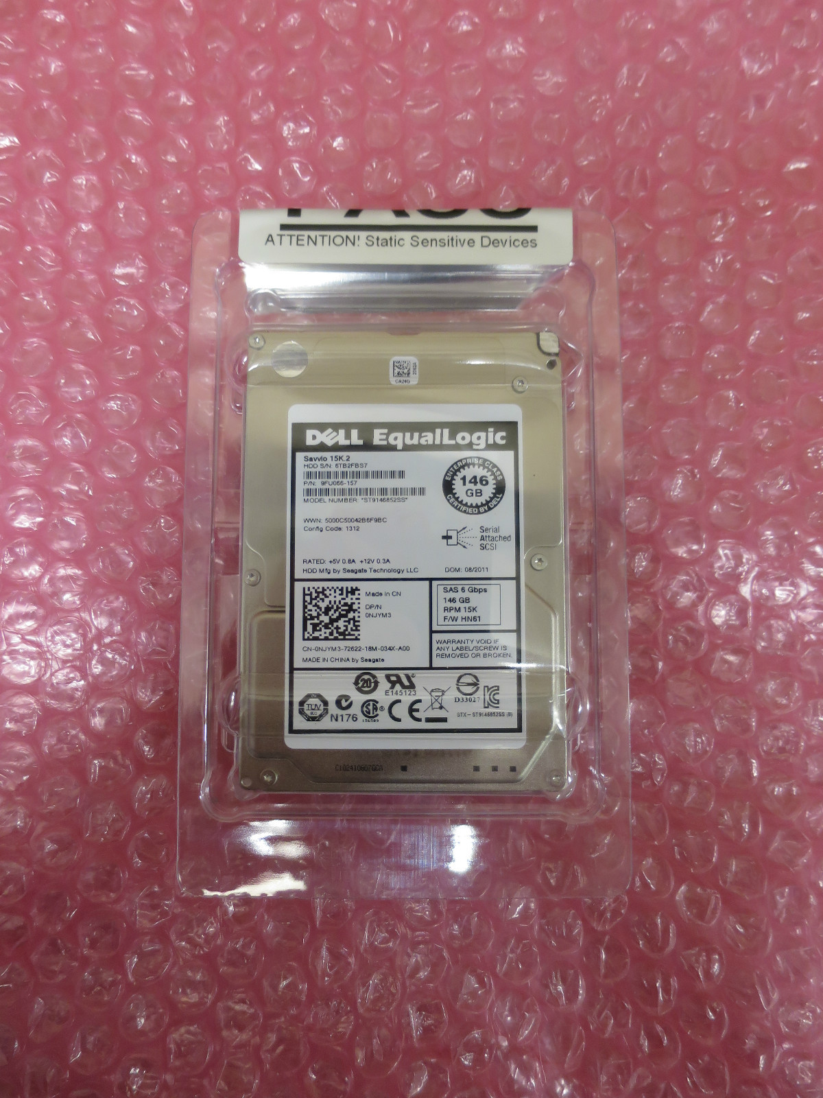 NEW Dell EqualLogic 146GB 15K 6Gb/s 2.5" SAS HDD Hard Drive Part number NJYM3
