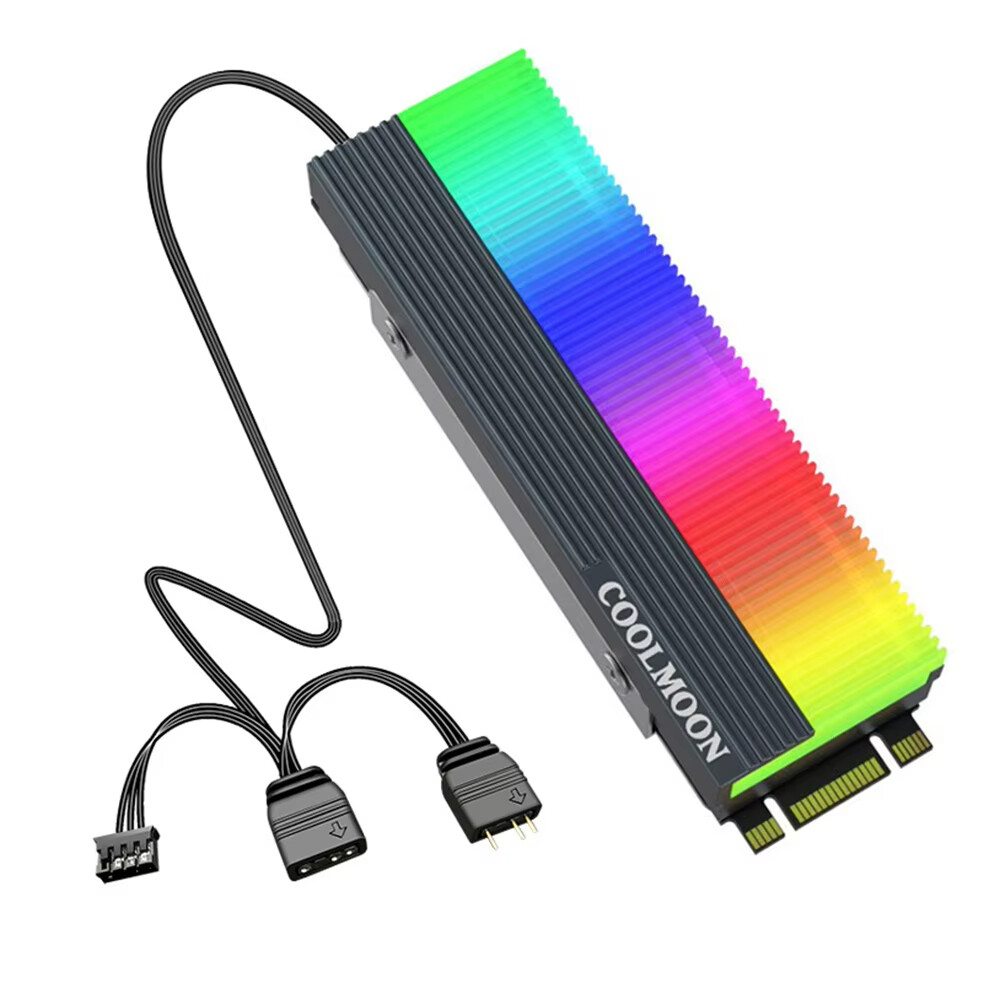 COOLMOON M.2 SSD Heatsink ARGB Sync M2 2280 NVMe Hard Disk SSD Cooler Radiator