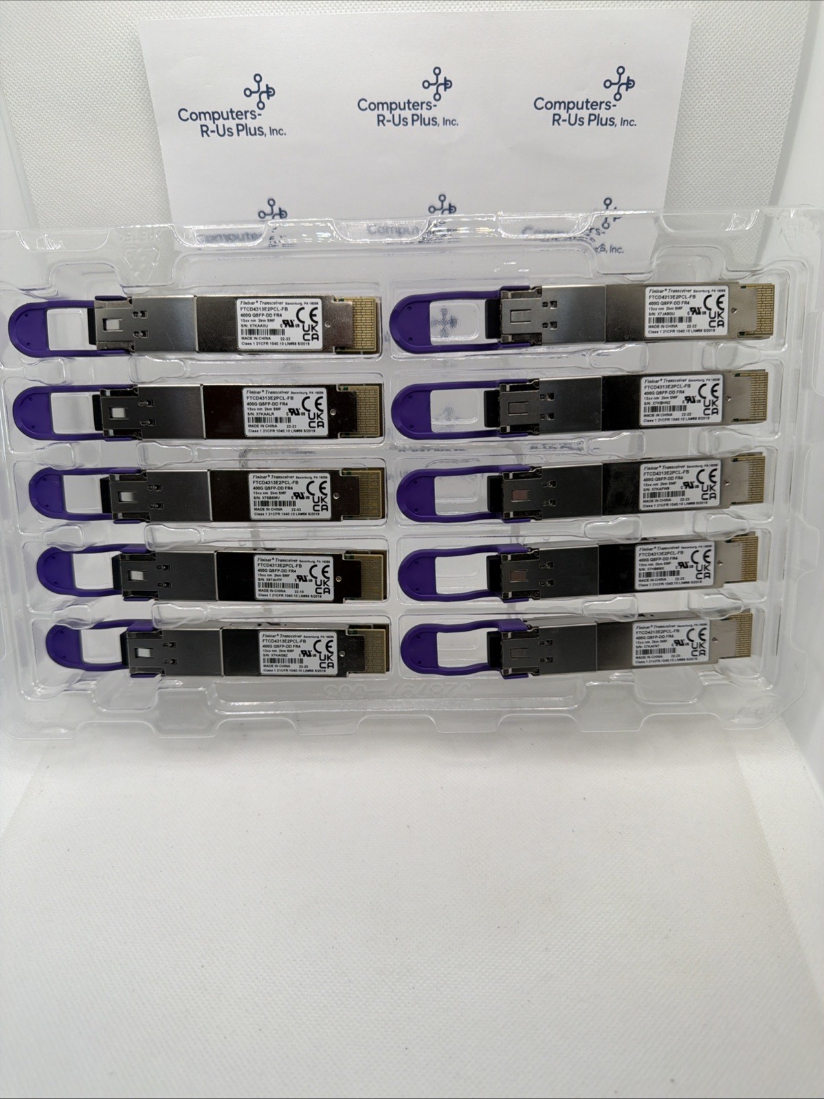 Qty 10  Finisar FTCD4313E2PCL-FB 400G QSFP-DD FR4 1310nm 2km SMF LC Transceiver