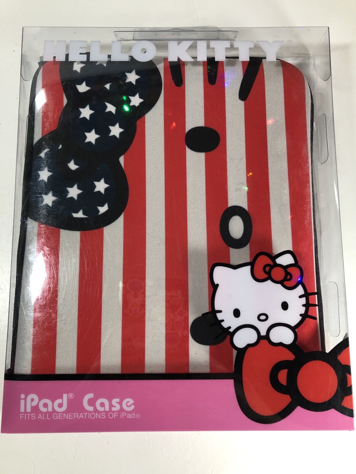Hello Kitty Sanrio x Loungefly American Flag iPad Case Red White Blue 8"x10"