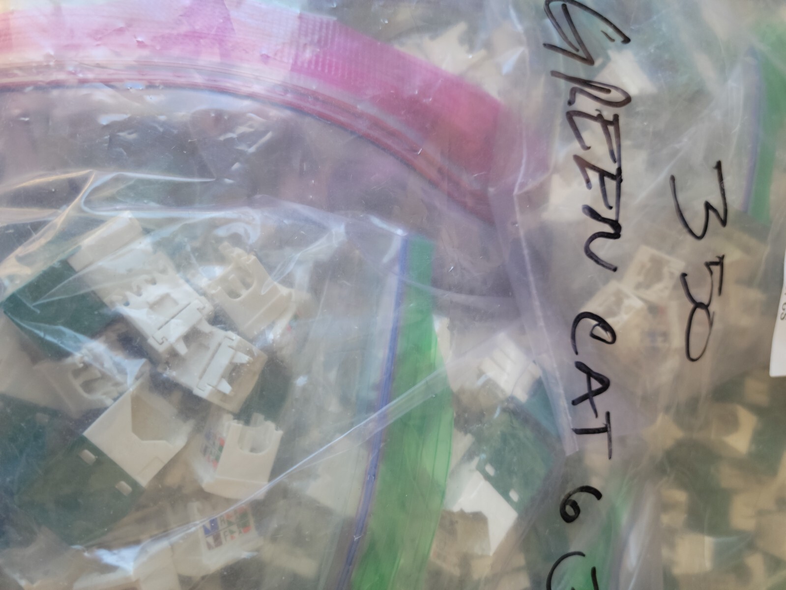 Panduit CAT 6 8 Jack Module - Green , lot of Pre-owned 350 Green panduit jacks.