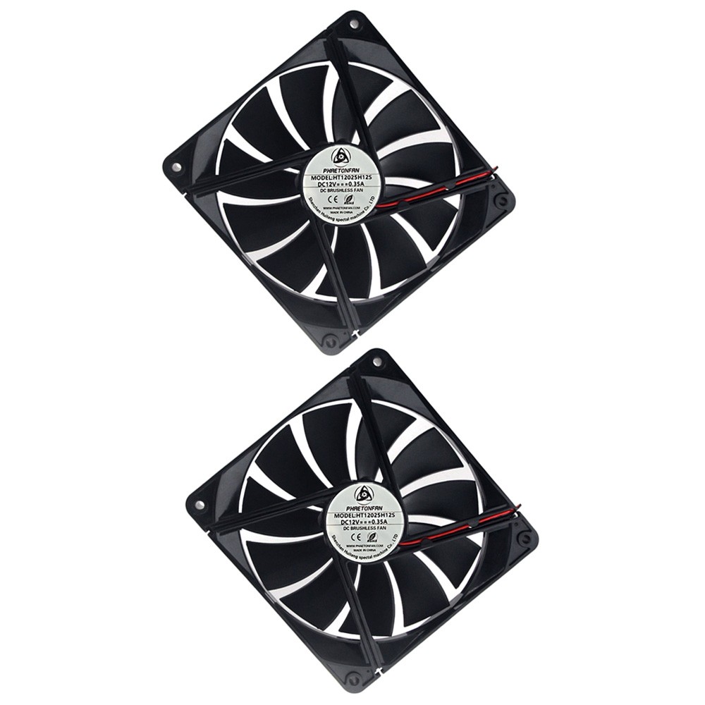 2Pcs Fit For Poweryear HT12025H12S 12V 0.35A 12CM 12025 Cooling Fan 2-wire HOT