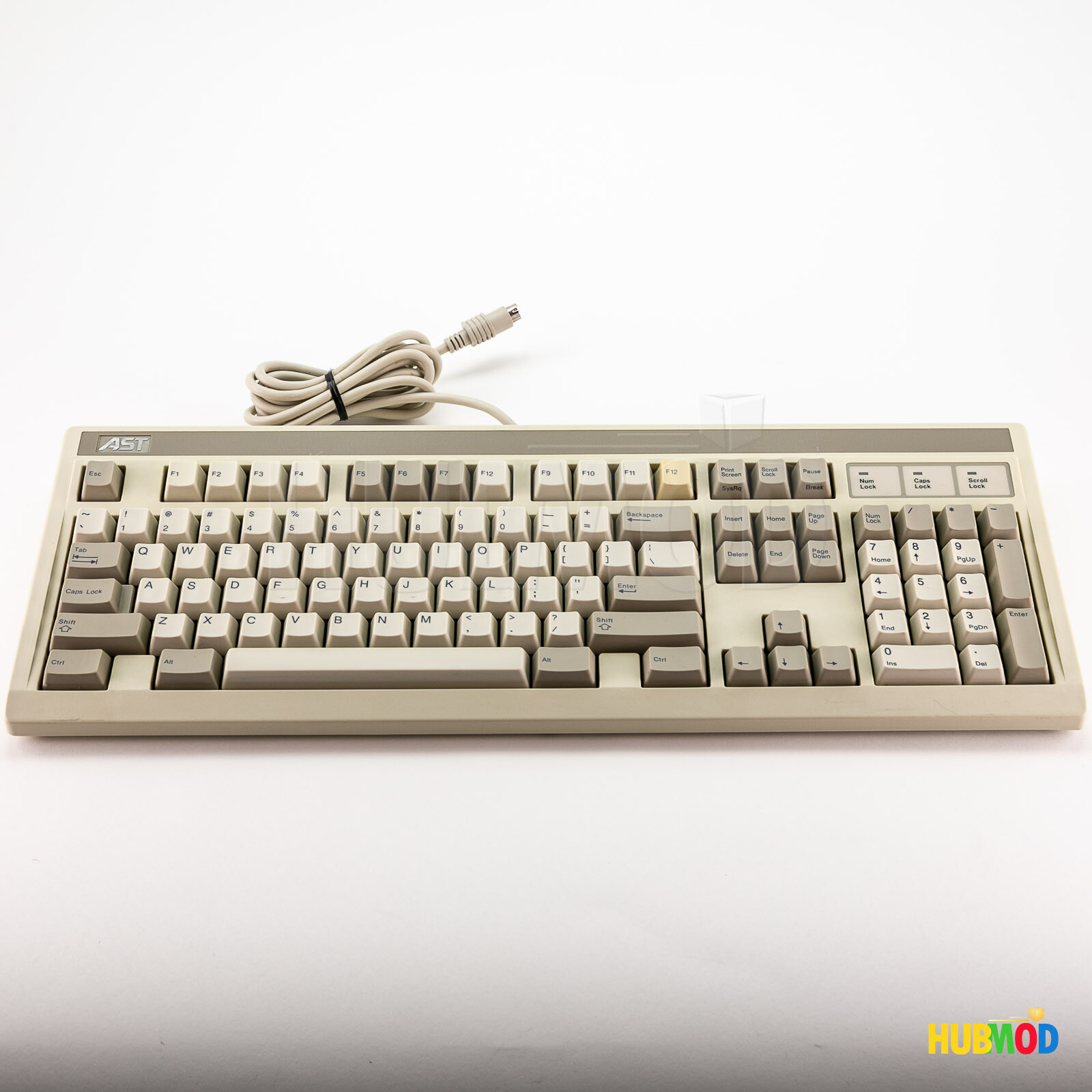 Vintage AST Heavy Duty Keyboard SK-1200 230851-001 PS/2 Beige Retro Tested