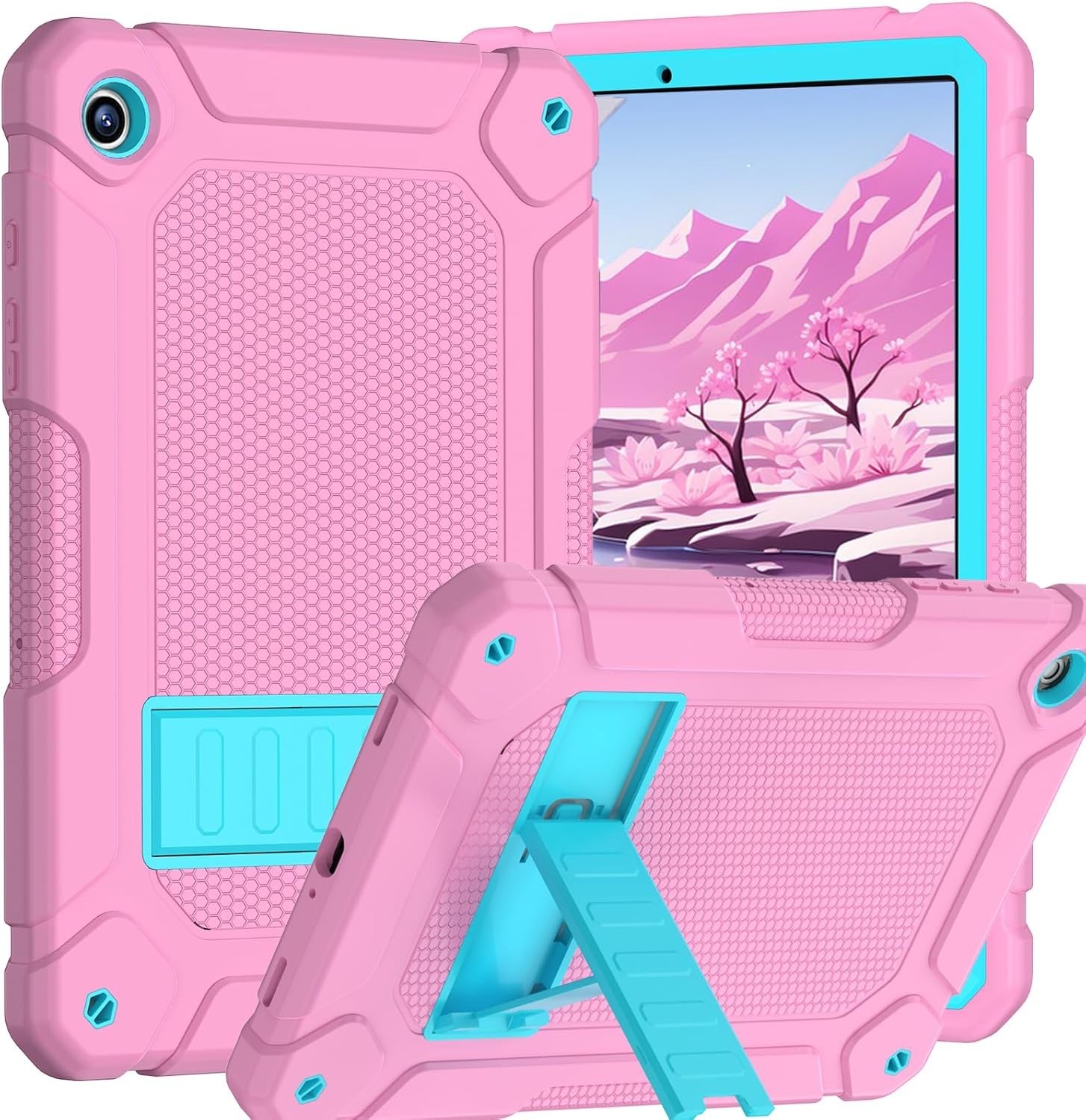 For Samsung Galaxy Tab A9+ 11" Case w/ Heavy Duty Shock Proof- Light Pink Cover