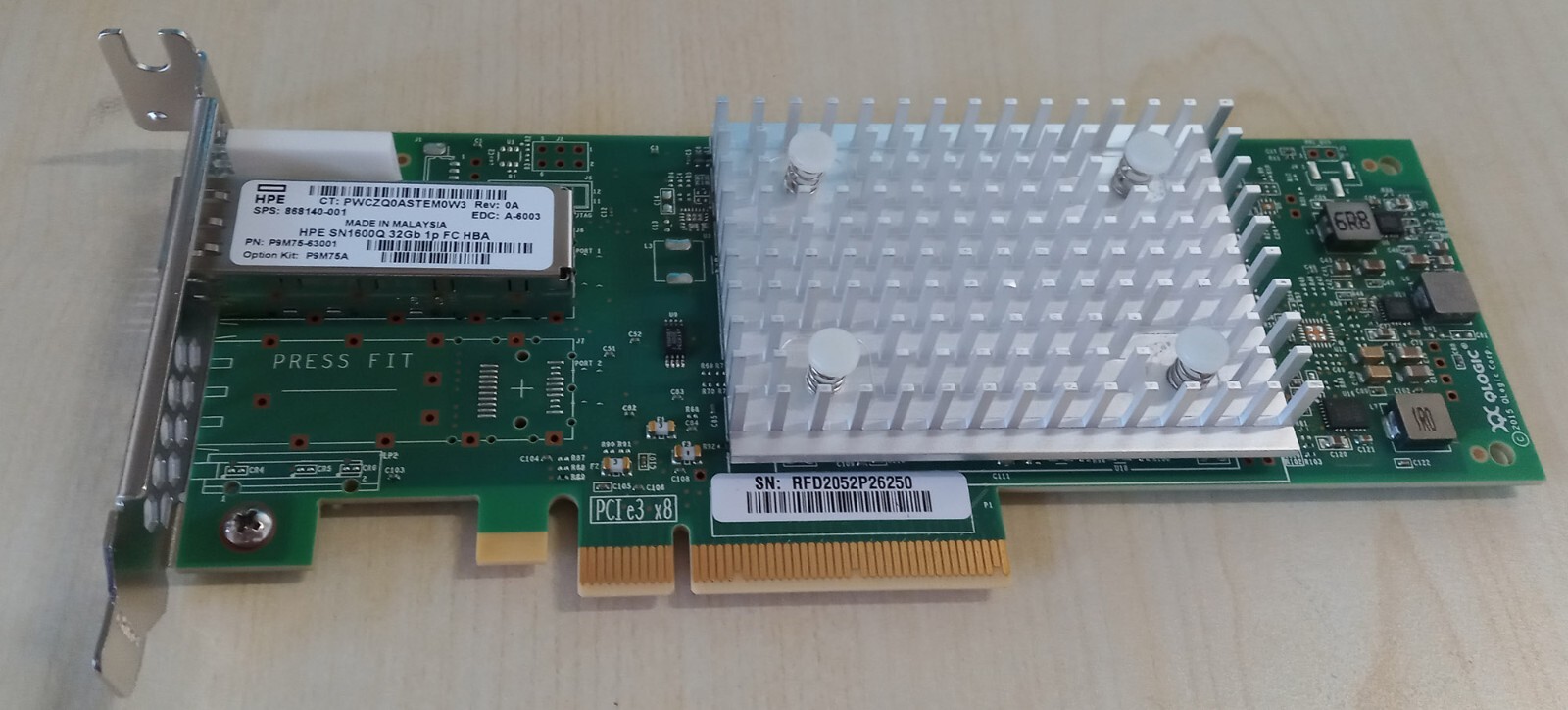 HPE  SN1600Q  32GB  1P  FC  HBA   868140-001   P9M75A  Adapter - Low Bracket