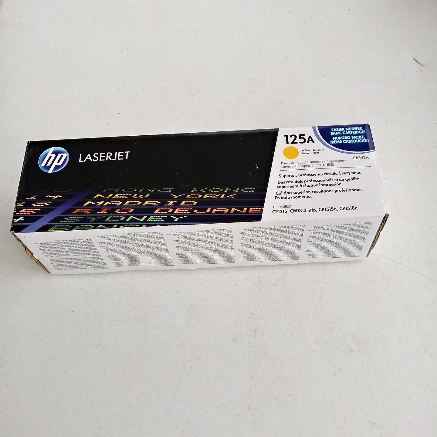 New Genuine HP 125A CB542A Yellow Toner Cartridge Color LaserJet CP1215 CM1312