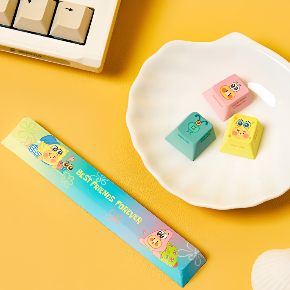 SpongeBob x Kakao Friends Keycap Set 4PCS Keyboard Keycaps Korea