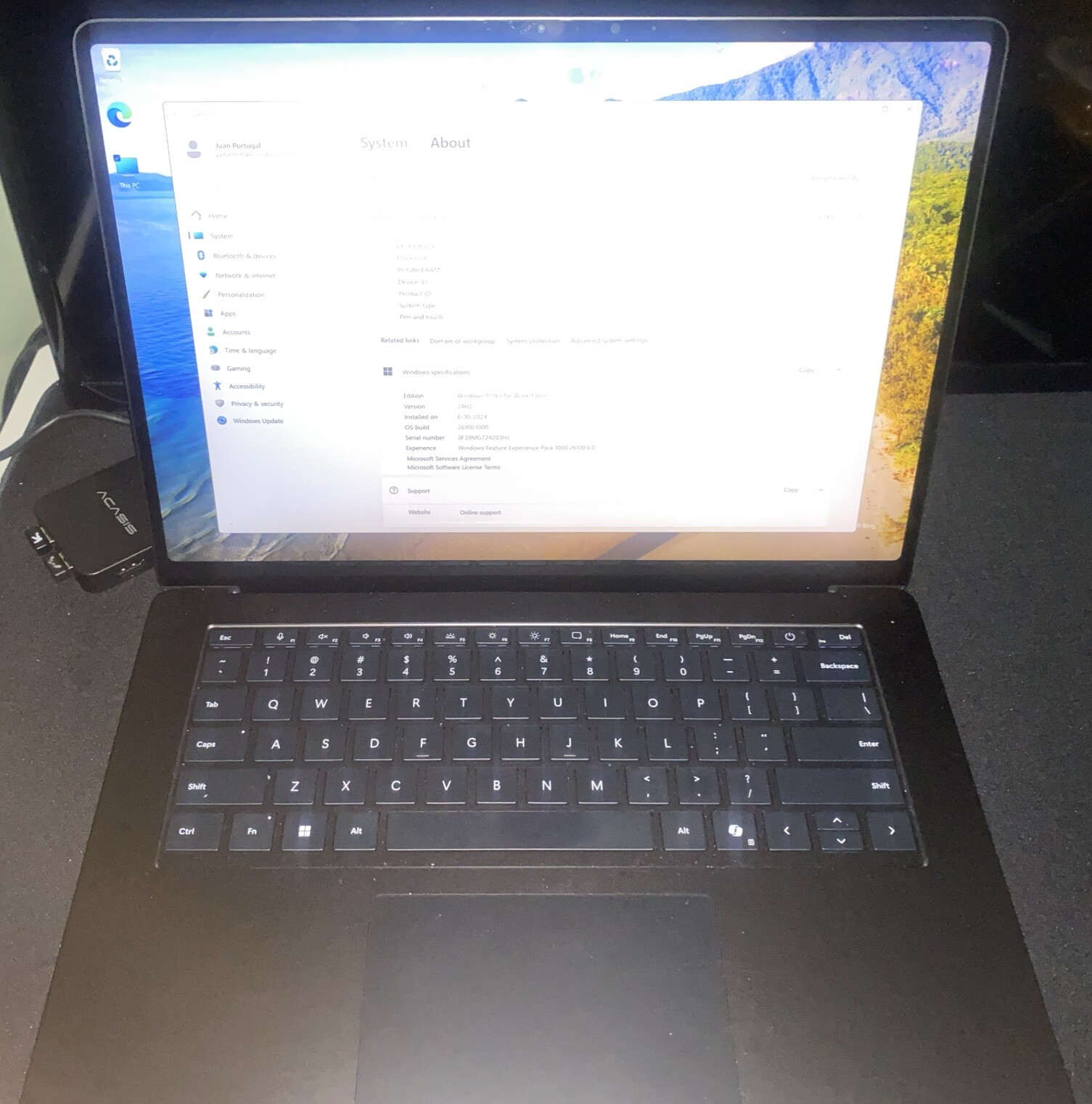 2024 Black Surface LaptopCopilot+ PC 13.8  Touchscreen Snapdragon X Elite 12Core