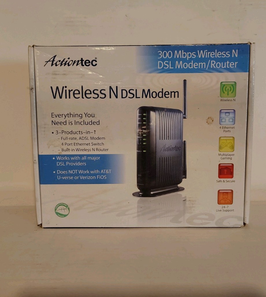 Pre-Owned Actiontec 300 Mbps Wireless N DSL Modem/Router GT784WN 