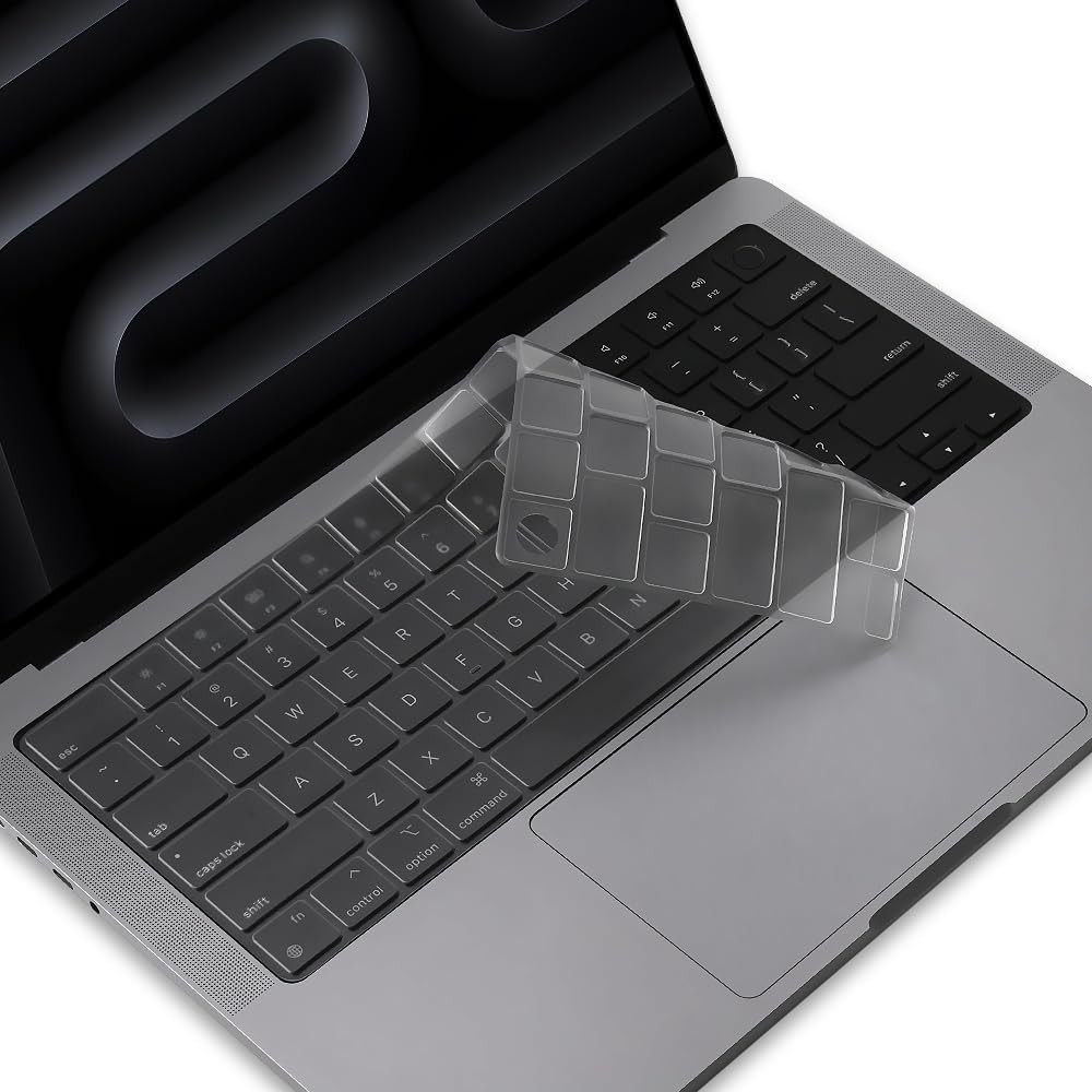 ProElife Keyboard Cover for MacBook Pro 14 Inch 16 Inch M5 M4, Clear, TPU