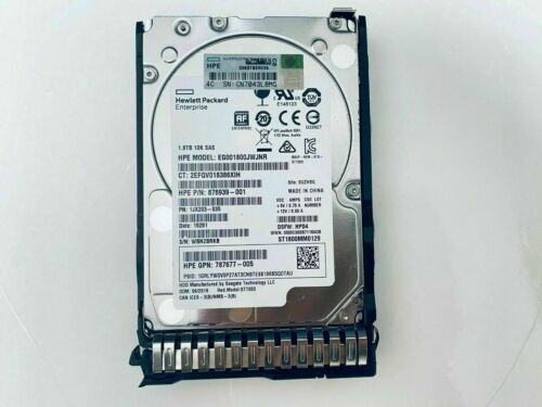 HPE 872738-001 872481-B21 1.8TB 10K 12Gb/s SAS 2.5" SC 512E HDD Hard Drive