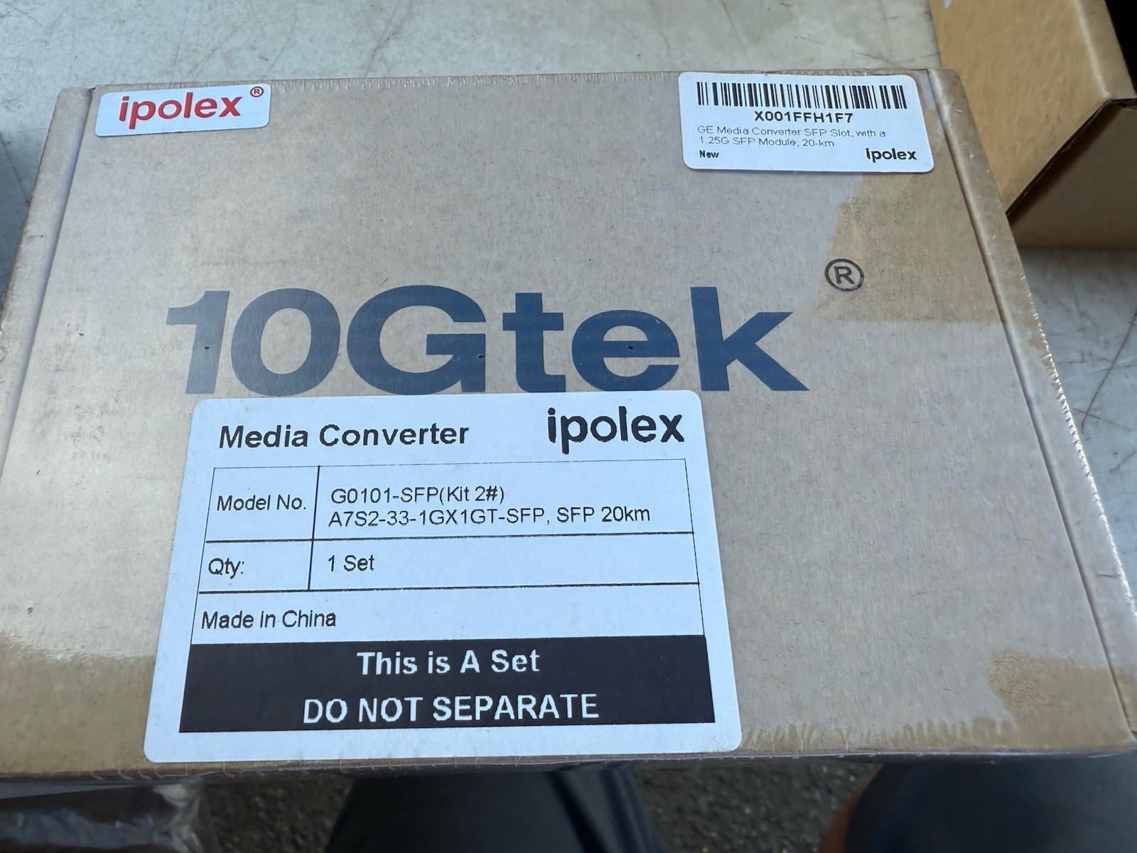 10Gtek Gigabit Ethernet Media Converter G0101-SFP A7S2-33--SFP RJ45