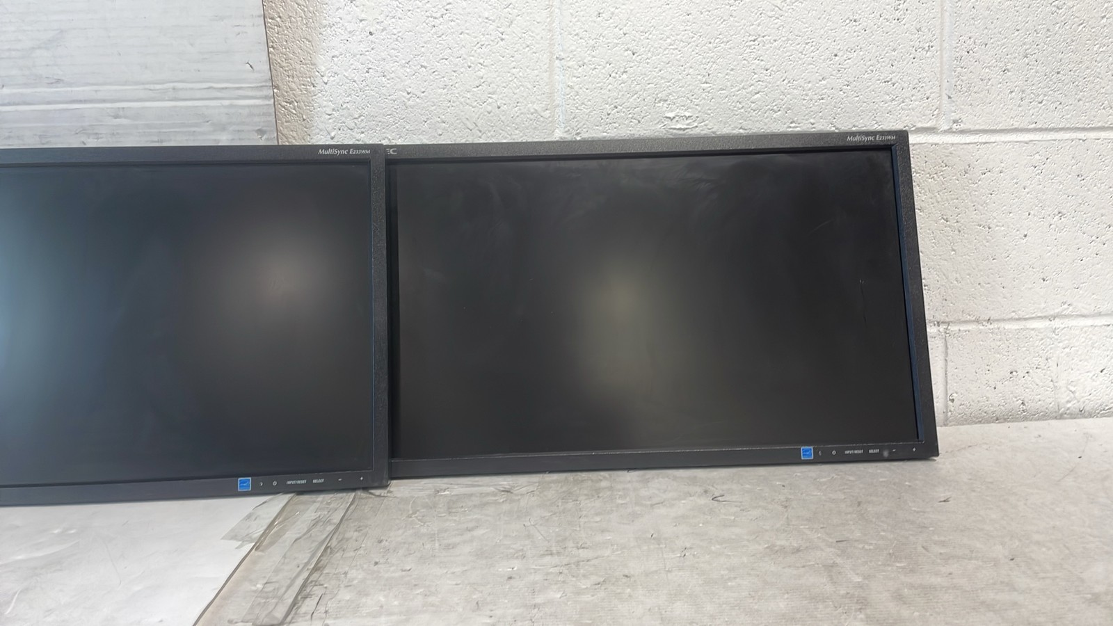 NEC MultiSync E233WM-BK 2016 23" 1080p Full HD LED LCD Monitor Lot of 2