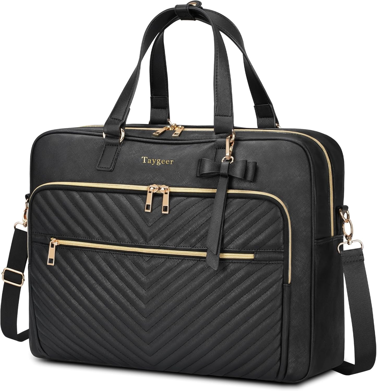 Taygeer 17 Inch Laptop Bag for Women, Large Convertible Quilted Briefcase Backpa