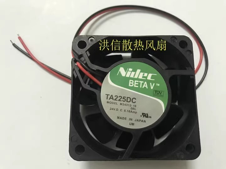 NIDEC TA225DC M34313-16 6025 DC24V 0.16A 6CM 2-Wire Inverter Cooling Fan